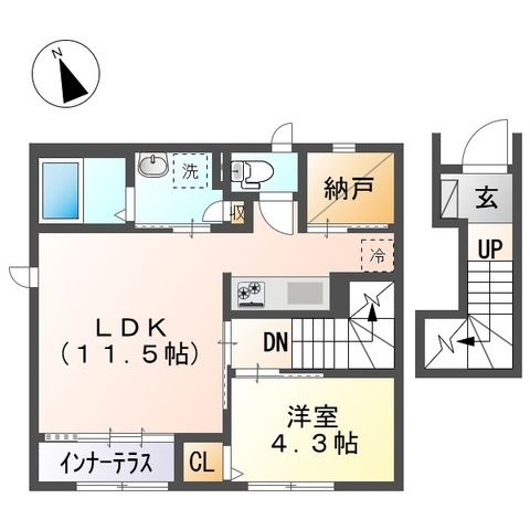 拡大写真:メゾン瑞祥 2階202の間取り