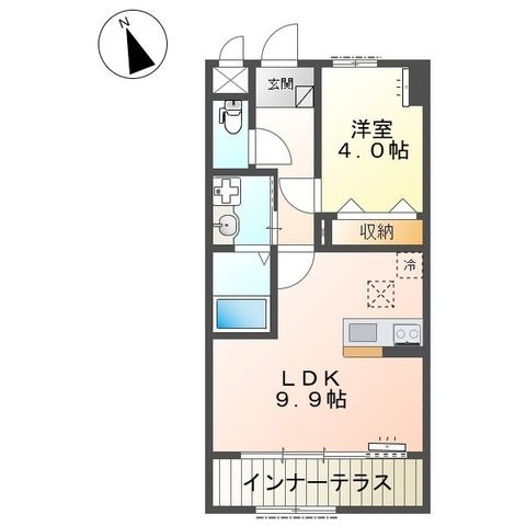 拡大写真:仮)阿見町中郷新築アパート 1階101の間取り