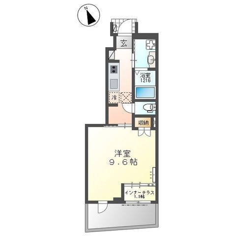 拡大写真:岡崎市宇頭町新築アパート 1階101の間取り