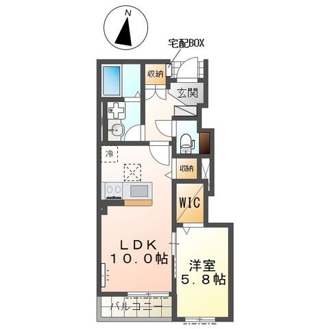 拡大写真:吉川市吉川美南アパート新築工事(仮 1階102の間取り