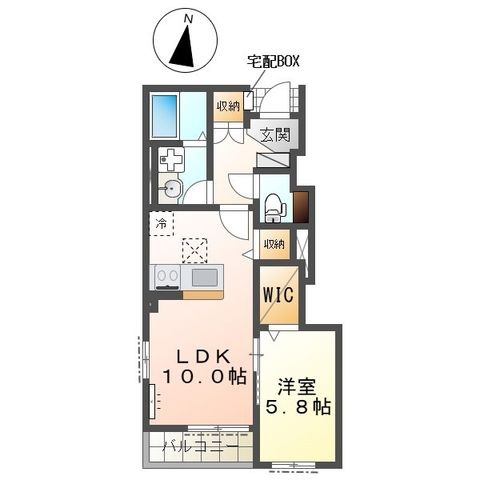 拡大写真:吉川市吉川美南アパート新築工事(仮 1階107の間取り