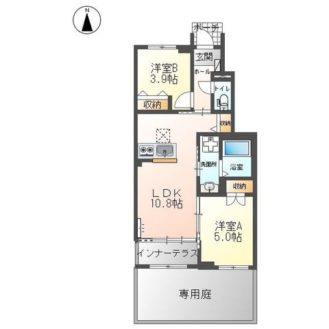 拡大写真：（仮称）葛城市南道穂新築アパート 1階103の間取り
