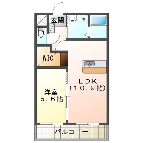 拡大写真:フルール小池原 5階00508の間取り