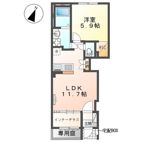拡大写真:ポラリス所沢 1階101の間取り