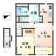 新潟市江南区鵜ノ子3丁目新築アパートの間取図