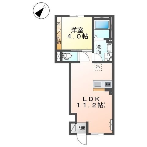 拡大写真:(仮)南国市小籠新築アパート 1階102の間取り
