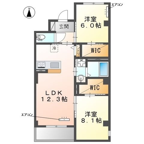 拡大写真:(仮称)流山市駒木マンション 3階301の間取り