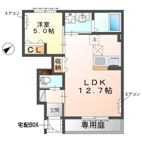 拡大写真:ソラーナ 1階102の間取り
