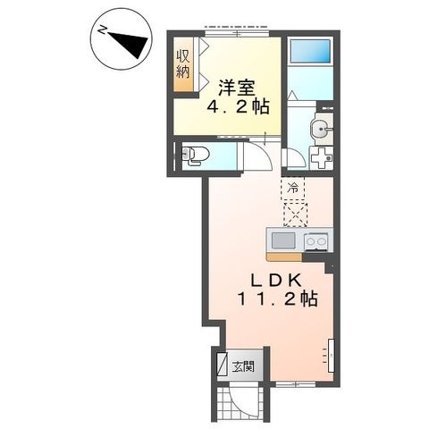 拡大写真:(仮称)丹波篠山市中野新築アパート 1階107の間取り