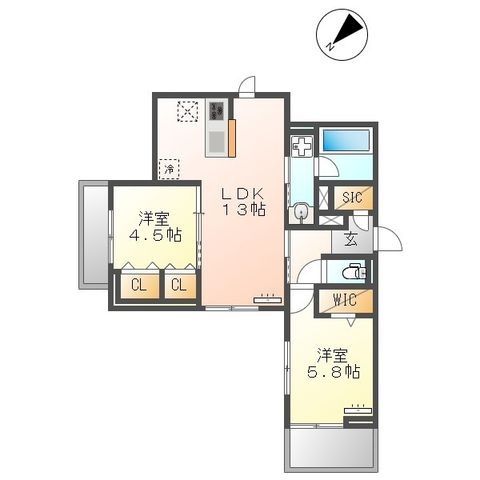 拡大写真:D-Residence光丘町A棟 1階102の間取り