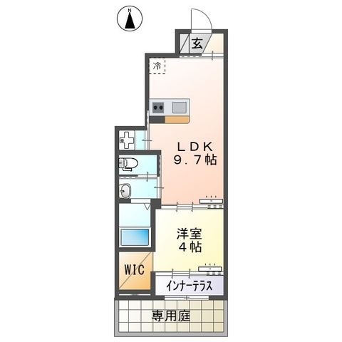 拡大写真:久留米白山町アパート新築工事 1階102の間取り