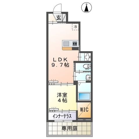 拡大写真:久留米白山町アパート新築工事 1階103の間取り