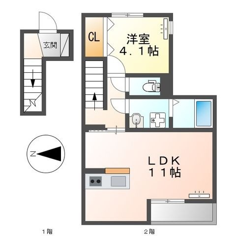拡大写真:AVANTIASage中島新町 2階201の間取り
