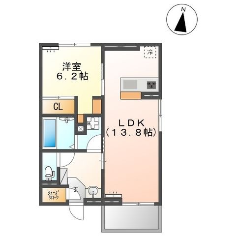 拡大写真:プランドゥブレ西新 3階301の間取り