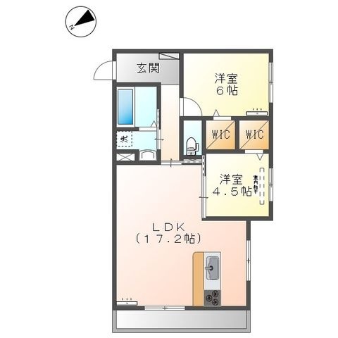 拡大写真:D-ROOM羽屋 2階00203の間取り