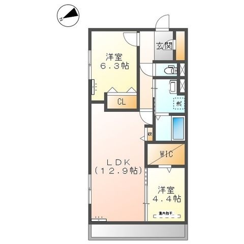 拡大写真:D-ROOM羽屋 2階00205の間取り