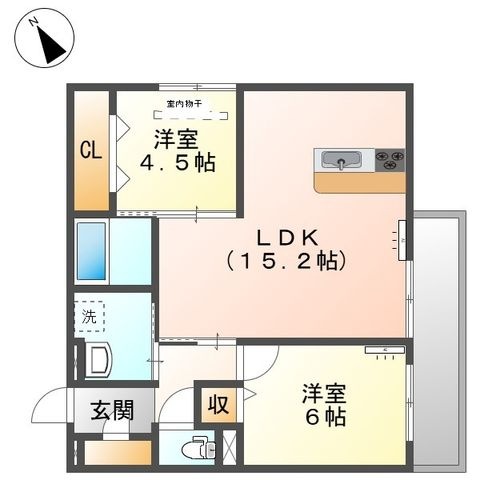 拡大写真:D-ROOM羽屋 3階00301の間取り