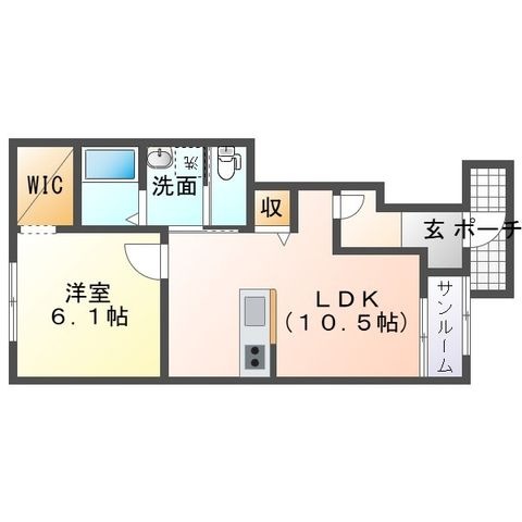 拡大写真:仮)安江アパート 1階102の間取り