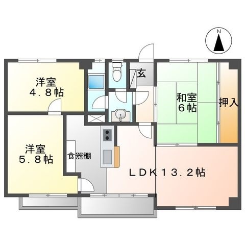 拡大写真:マンションADACHI 4階402の間取り