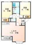 キングス　ビレッジＭの間取図