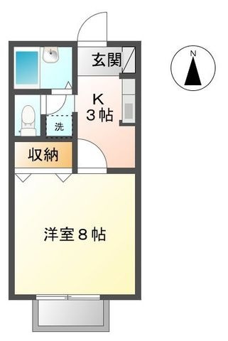拡大写真:セジュール松降 2階201の間取り