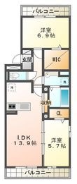 アンダー フォレスト V A棟の間取図