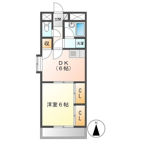 拡大写真:フィープル一社 4階401の間取り