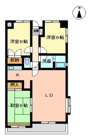 拡大写真：名古屋市名東区新宿２丁目 3階301の間取り