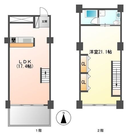拡大写真:トランセット覚王山 2階202の間取り
