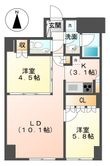 写真：プラウドタワー覚王山14階の間取図