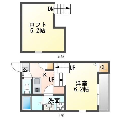 拡大写真：名古屋市千種区自由ケ丘２丁目 2階201の間取り