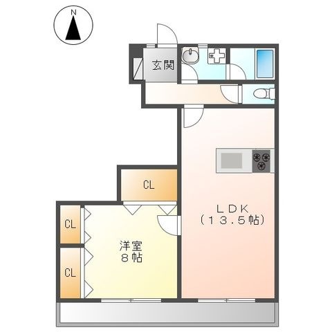 拡大写真:水切浅田ビル 502の間取り