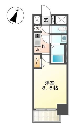 拡大写真：プレサンス大曽根駅前ファースト 14階1403の間取り