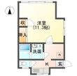 館林小桑原町貸家 西の間取図