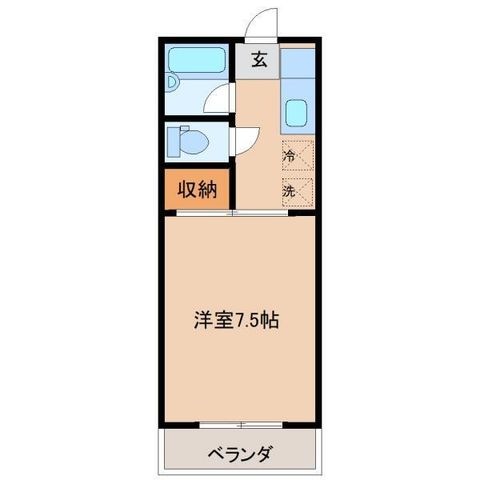 拡大写真:ソラリア大在 4階409の間取り