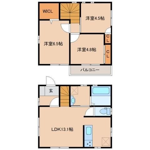 拡大写真:久原中央貸家 Aの間取り