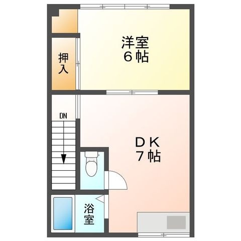 拡大写真:コーポなりたA棟 2階202の間取り