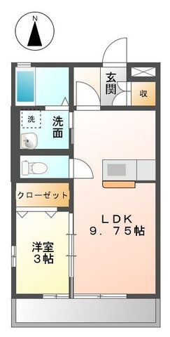 拡大写真:Frente 1階105の間取り