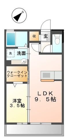 拡大写真:エスポワール浜町 1階105の間取り