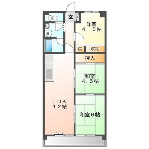 拡大写真：ブランメゾン根本 2階203の間取り
