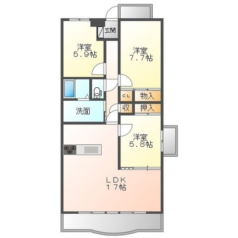 拡大写真:Twin Prime 姫川 6階601の間取り