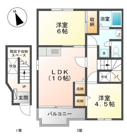拡大写真:ブランドールM A 2階A201の間取り