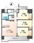 シャーメゾンステージ碧・湯田の間取図