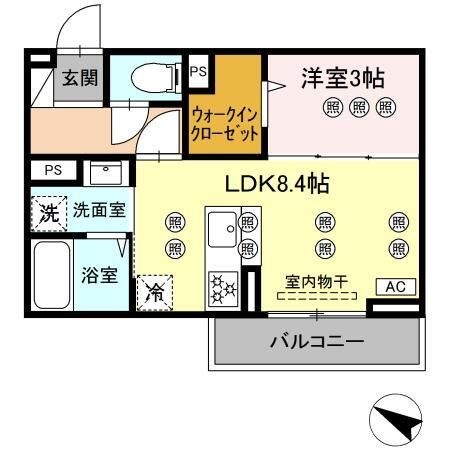 拡大写真:サンガーデン新山口 B 1階102の間取り
