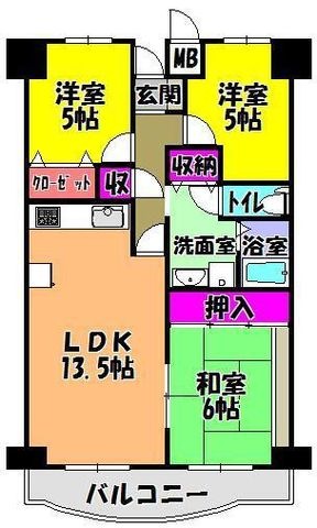 拡大写真:プレスト・コート壱番館 9階914の間取り