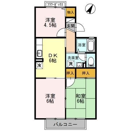 拡大写真:グレイスコート峰塚 B棟 1階102の間取り