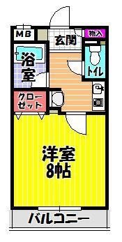 拡大写真:プロスパーハイツ古市 1階105の間取り