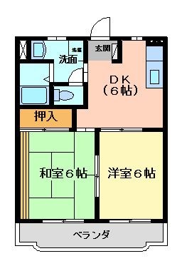 拡大写真：リヴィエールⅡ 3階305の間取り