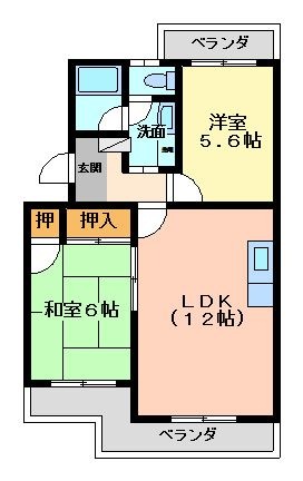 拡大写真：メイ’９２ 3階401の間取り