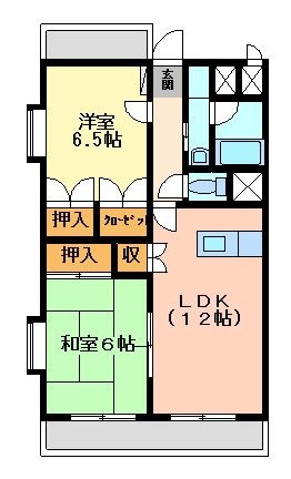拡大写真：グランシャリオF 3階303の間取り